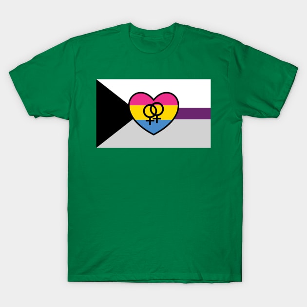 Lesbian Demisexual Panromantic Flag T-Shirt by reylas81